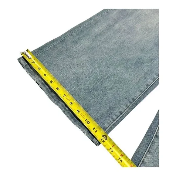 NWT Risen Women's Jeans Sz 15/32 High Rise Wide Leg Crop Light‎ Wash Blue Denim - Picture 7 of 14